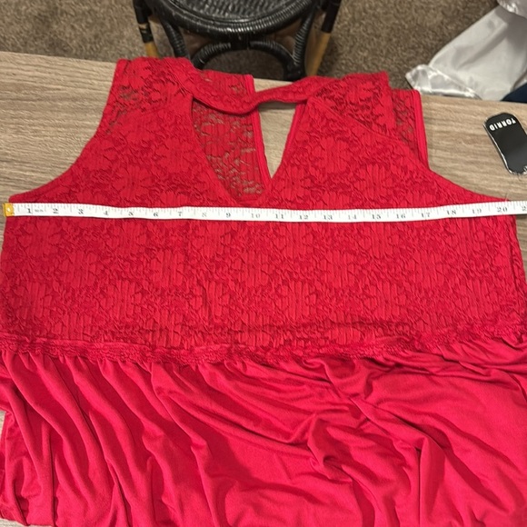 NWT Torrid Red choker‎ lace babydoll top  Sleeveless Lace  torrid size 2 18 / 20 - Picture 8 of 9